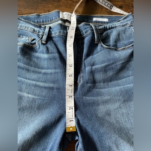 Frame medium Wash Blue Denim Le Skinny De Jeanne crop Jeans Women's Size 32 - Picture 9 of 11